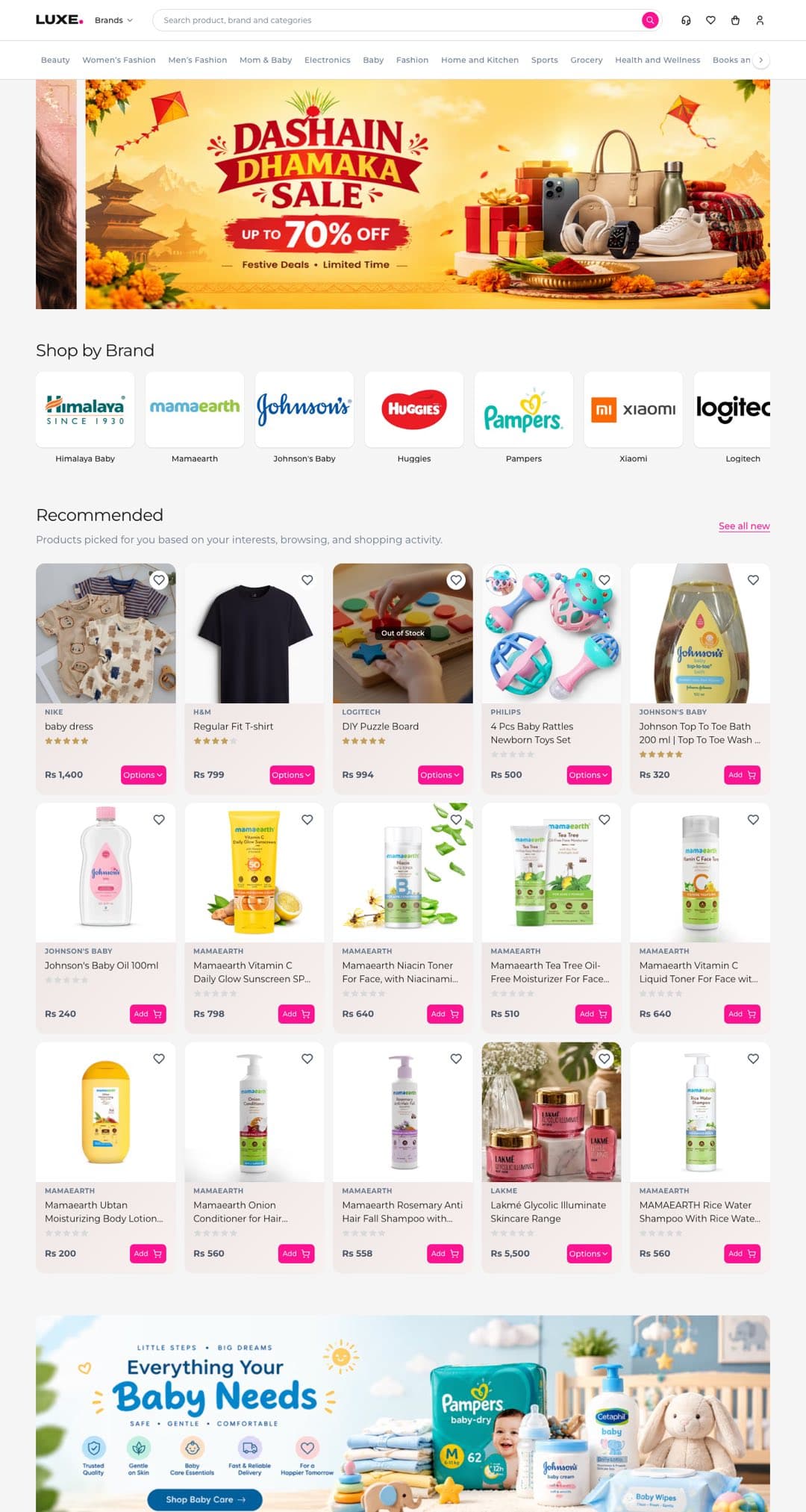 Luxe e-commerce storefront